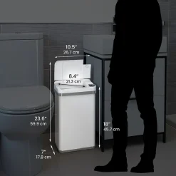 iTouchless Automatic Touchless Sensor Trash Can with Odor Filter and Fragrance – 4 Gallon - White