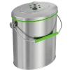iTouchless 1.6-Gallon Indoor Compost Bin, Silver/Green (CB06OT)