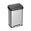 iTouchless SoftStep EXP Stainless Steel Step Trash Can, 13.2-Gallon, Silver/Black (PP13RSB)