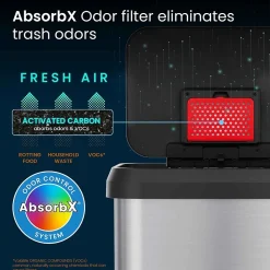 iTouchless SoftStep EXP Stainless Steel Step Trash Can with Plastic Lid, 20 Gallon, Silver/Black (PP20RSB)