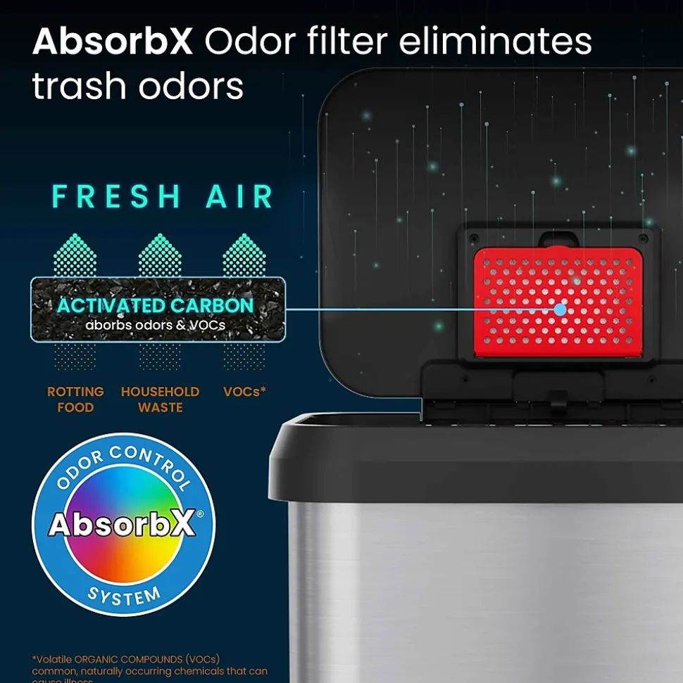 iTouchless SoftStep EXP Stainless Steel Step Trash Can with Plastic Lid, 20 Gallon, Silver/Black (PP20RSB)