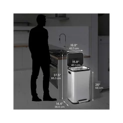iTouchless SoftStep ProX Stainless Steel Step Trash Can, 13.2-Gallon, Silver/Black (PD13RSY)