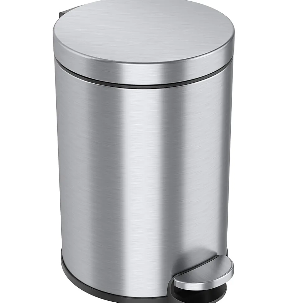 iTouchless SoftStep Round Stainless Steel Step Trash Can with Hinged Lid, 3.17 Gallon (IP03RSS)