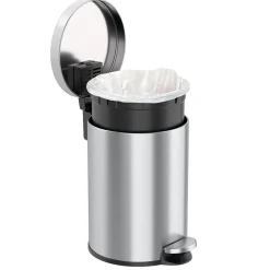 iTouchless SoftStep Round Stainless Steel Step Trash Can with Hinged Lid, 3.17 Gallon (IP03RSS)