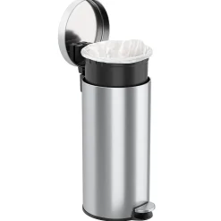 iTouchless SoftStep Round Stainless Steel Step Trash Can with Hinged Lid, 7.93 Gallon (IP08RSS)