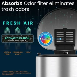 iTouchless SoftStep Semi-Round Stainless Steel Step Trash Can with Hinged Lid, 7.93 Gallon (IP08DSS)