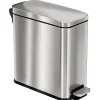 iTouchless SoftStep Stainless Steel Slim Step Trash Can with AbsorbX Odor Control System, Silver, 3 Gal. (PS03RSS)