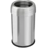 iTouchless Stainless Steel 13 Gallon Dual-Deodorizer Round Open Top Trash Can