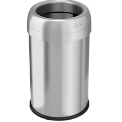 iTouchless Stainless Steel 13 Gallon Dual-Deodorizer Round Open Top Trash Can