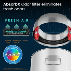 iTouchless Stainless Steel 13 Gallon Dual-Deodorizer Round Open Top Trash Can