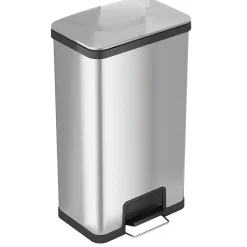 iTouchless Stainless Steel Step Trash Can, Silver, 18 gal. (PC18SN)
