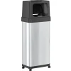 iTouchless Stainless Steel Trash Can with Dual Push Lid, 24-Gallon, Brushed (IT24DPS)