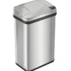 iTouchless Stainless Steel Bathroom Sensor Trash Can with AbsorbX Odor Control System and Fragrance, Silver, 4 Gal. (MT04SS)