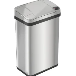 iTouchless Stainless Steel Bathroom Sensor Trash Can with AbsorbX Odor Control System and Fragrance, Silver, 4 Gal. (MT04SS)