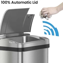 iTouchless Stainless Steel Bathroom Sensor Trash Can with AbsorbX Odor Control System and Fragrance, Silver, 4 Gal. (MT04SS)