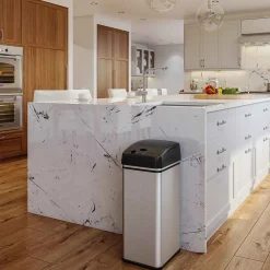 iTouchless Stainless Steel Sensor Trash Can, 13 Gallon, Silver (DZT13)