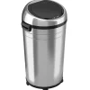 iTouchless Stainless Steel Round Sensor Trash Can with AbsorbX Odor Control System and Wheels, 23 Gal., Silver (IT23RC)