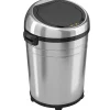 iTouchless Stainless Steel Round Sensor Trash Can with AbsorbX Odor Control System and Wheels, 18 Gal., Silver (IT18RC)