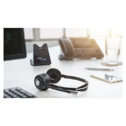 Jabra Engage 75 Wireless Noise Canceling Stereo Computer Over-the-Ear Headset, MS Certified, Black (9559-583-125)
