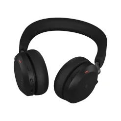jabra Evolve2 75 MS Wireless Noise Canceling Bluetooth Mobile On Ear Headset, MS Certified, Black (27599-999-889)