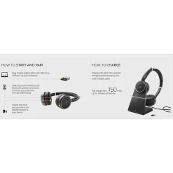 Jabra Evolve 75 SE Wireless Active Noise Canceling Bluetooth Stereo Headset (7599-842-109)