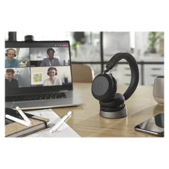 jabra Evolve2 75 Wireless Noise Canceling Bluetooth Stereo Mobile On Ear Headset, USB-A, Black (27599-999-989)