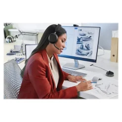 jabra Evolve2 75 Wireless Noise Canceling Bluetooth Stereo Mobile On Ear Headset, USB-C (27599-989-889)