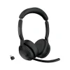 jabra Evolve2 55 Wireless Noise Canceling Bluetooth Stereo Headset, USB-C Adapter, MS Certified (25599-999-899-01)
