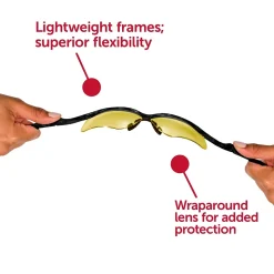 Jackson® Nemesis Safety Glasses, Polycarbonate, Amber, Black