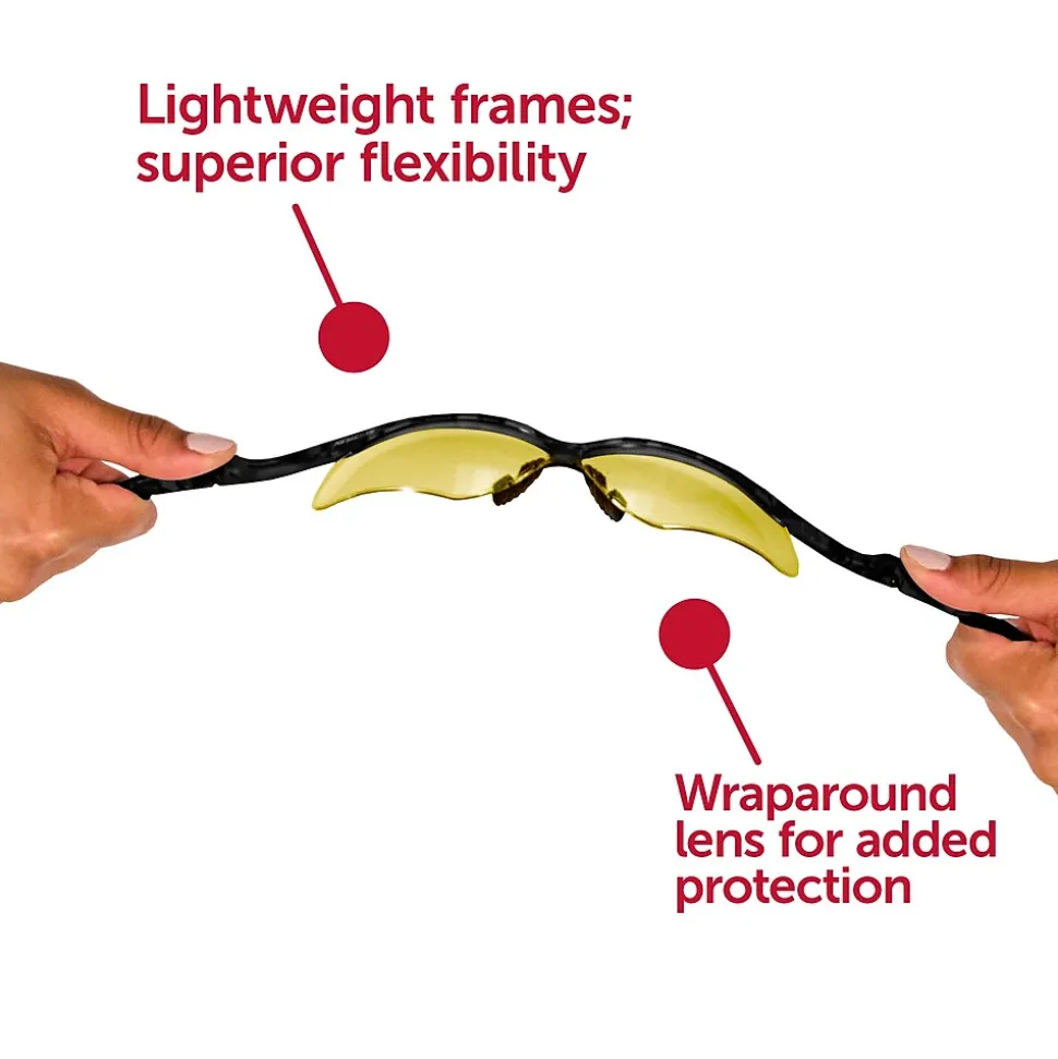 Jackson® Nemesis Safety Glasses, Polycarbonate, Amber, Black