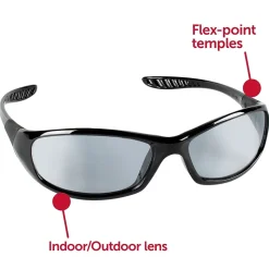 Jackson Safety® Glasses, V40 HellRaiser®, Indoor/Outdoor Lens, Black Frame