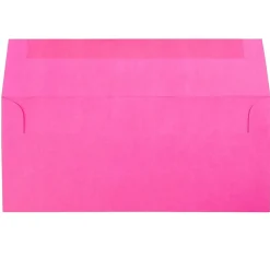 JAM Paper #10 Business Envelopes, 4 1/8" x 9 1/2", Ultra Fuchsia Pink, 100/Pack (15847d)
