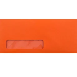 JAM Paper #10 Business Window Envelopes, 4.125 x 9.5, Orange Recycled, 25/Pack (5156477)