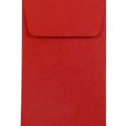 JAM Paper® #1 Coin Business Colored Envelopes, 2.25 x 3.5, Red Recycled, 100/Pack (356730632F)