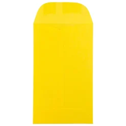 JAM Paper #6 Coin Business Colored Envelopes, 3.375 x 6, Yellow Recycled, 50/Pack (356730557i)