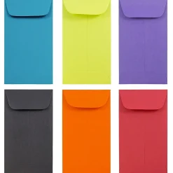 JAM Paper #6 Coin Business Colored Envelopes, 3.375 x 6, Assorted Colors, 150/Pack (3567306assrt)