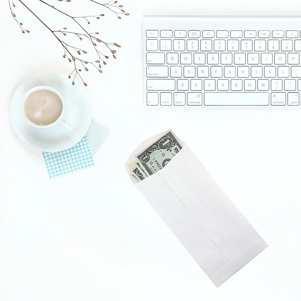 JAM Paper #7 Coin Envelope, 3 1/2" x 6 1/2", White, 25/Pack (95083)