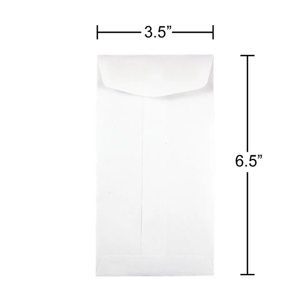JAM Paper #7 Coin Envelope, 3 1/2" x 6 1/2", White, 25/Pack (95083)