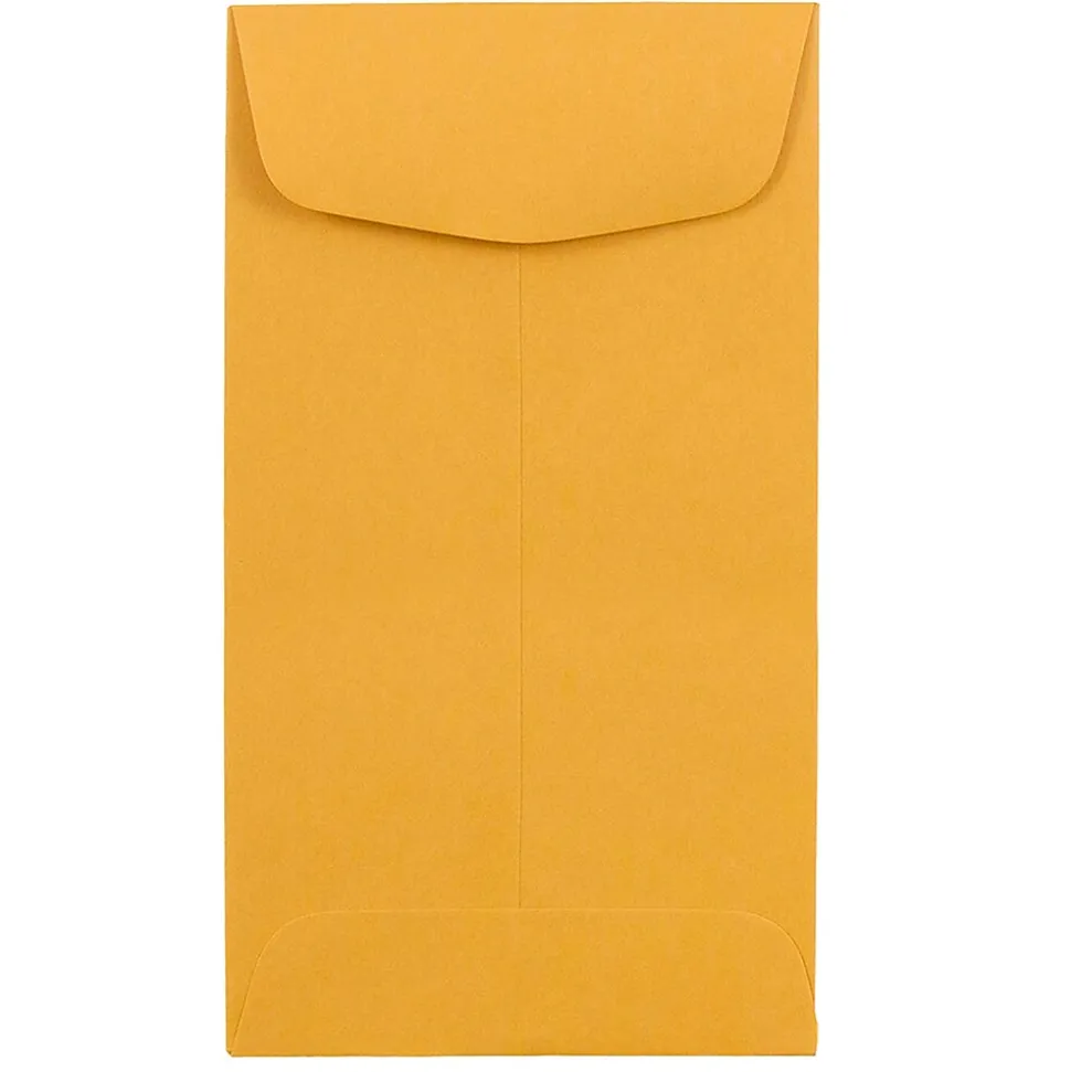 JAM Paper #6 Kraft Coin Envelope, 3 3/8" x 6", Brown Kraft, 25/Pack (1623992)
