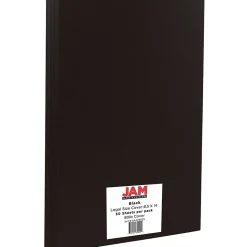 JAM Paper 80 lb. Cardstock Paper, 8.5" x 14", Black, 50 Sheets/Pack (64429505)
