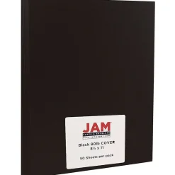 JAM Paper 80 lb. Cardstock Paper, 8.5" x 11", Black, 50 Sheets/Pack (64429575)