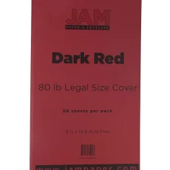 JAM Paper 80 lb. Cardstock Paper, 8.5" x 14", Dark Red, 50 Sheets/Pack (64429525)