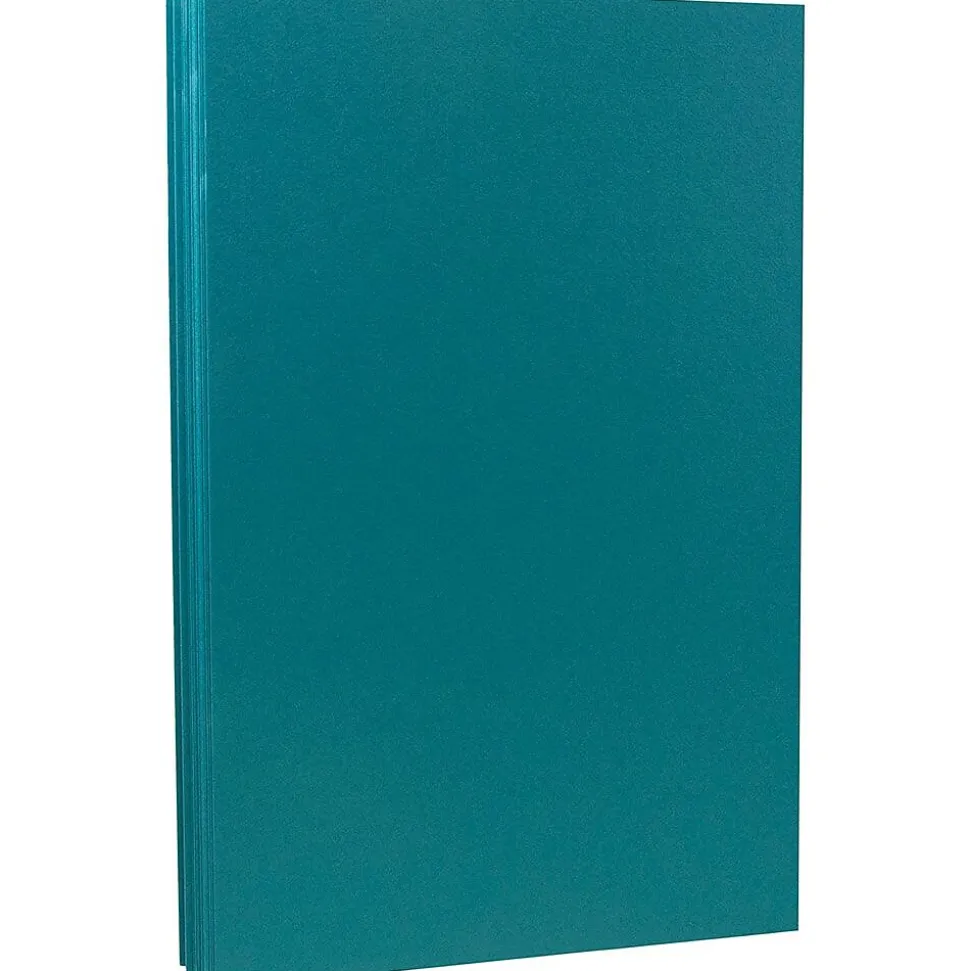 JAM Paper 80 lb. Cardstock Paper, 8.5" x 14", Teal Blue, 50 Sheets/Pack (16729449)