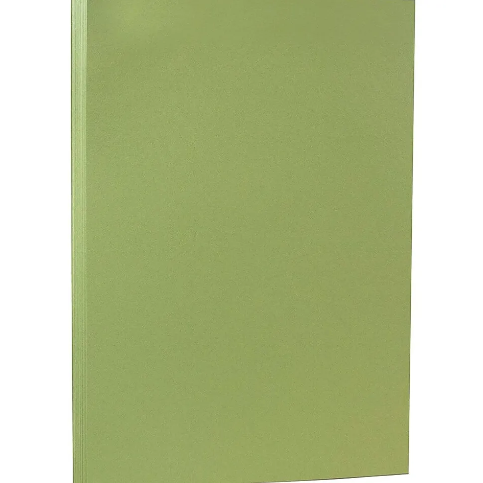 JAM Paper 80 lb. Cardstock Paper, 8.5" x 14", Olive Green, 50 Sheets/Pack (16729372)