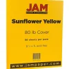 JAM Paper 80 lb. Cardstock Paper, 8.5" x 11", Sunflower Yellow, 50 Sheets/Pack (16729203)