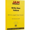 JAM Paper 65 lb. Cardstock Paper, 8.5" x 14", Brite Hue Yellow, 50 Sheets/Pack (16730930)