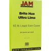 JAM Paper 65 lb. Cardstock Paper, 8.5" x 14", Ultra Lime Green, 50 Sheets/Pack (16730929)