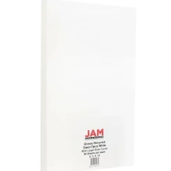 JAM Paper 80 lb. Cardstock Paper, 8.5" x 14", Glossy White, 50 Sheets/Pack (236931271)