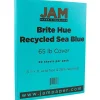 JAM Paper 65 lb. Cardstock Paper, 8.5" x 11", Sea Blue, 50 Sheets/Pack (102677)