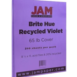 JAM Paper 65 lb. Cardstock Paper, 8.5" x 11", Violet Purple, 250 Sheets/Ream (102426B)